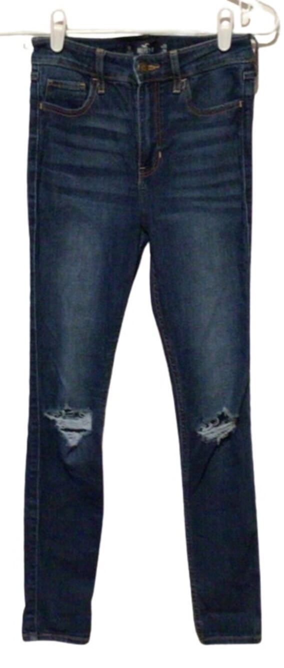 Hollister ~ Women's Blue High-Rise Super Skinny Stretch Jeans ~ Size 1S W25/L28